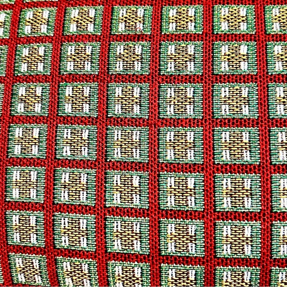 Vtg Set (2) Double Side Reversible Tapestry Christmas Throw Pillows 18x12” Plaid - Picture 9 of 14